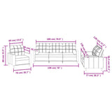 3 Piece Sofa Set with Pillows Light Grey Fabric