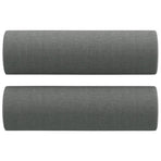 3 Piece Sofa Set with Pillows Dark Grey Fabric