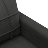 3 Piece Sofa Set with Pillows Black Fabric - Low Angle