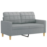 4 Piece Sofa Set with Pillows Light Grey Fabric - Top-Down View