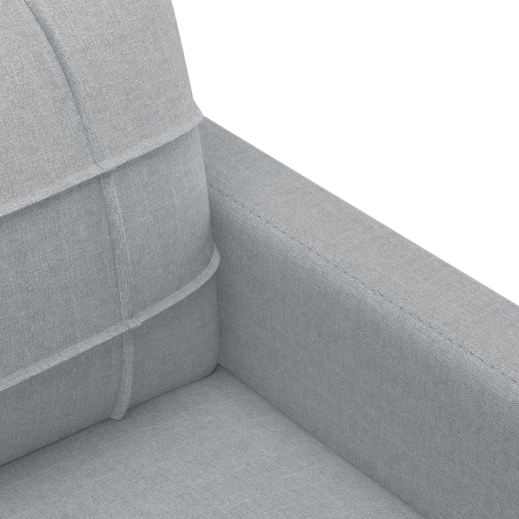4 Piece Sofa Set with Pillows Light Grey Fabric
