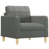 4 Piece Sofa Set with Pillows Dark Grey Fabric