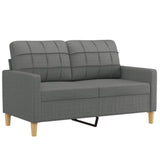 4 Piece Sofa Set with Pillows Dark Grey Fabric