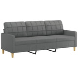 4 Piece Sofa Set with Pillows Dark Grey Fabric - 45-Degree Angle