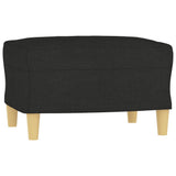 4 Piece Sofa Set with Pillows Black Fabric - Rear View