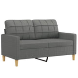 2 Piece Sofa Set with Cushions Dark Grey Fabric - Side View