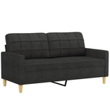 2 Piece Sofa Set with Cushions Black Fabric - Top-Down View