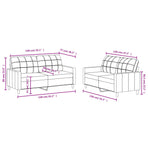 2 Piece Sofa Set with Cushions Black Fabric