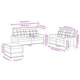 3 Piece Sofa Set with Cushions Dark Grey Fabric - Low Angle
