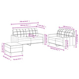 3 Piece Sofa Set with Cushions Black Fabric - Low Angle