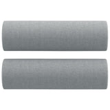 2 Piece Sofa Set with Pillows Light Grey Fabric - 45-Degree Angle