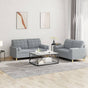 2 Piece Sofa Set with Pillows Light Grey Fabric