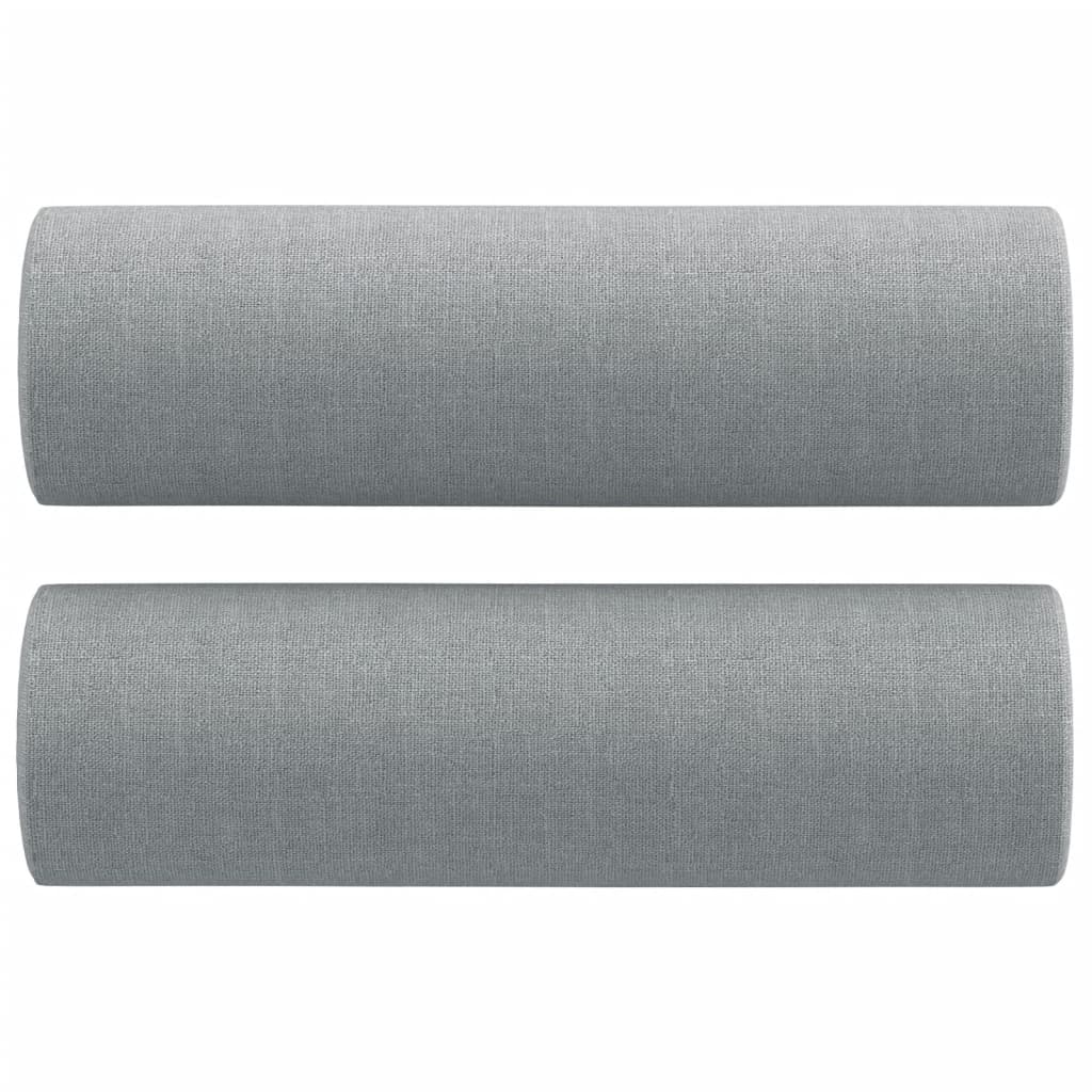 3 Piece Sofa Set with Pillows Light Grey Fabric
