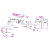 3 Piece Sofa Set with Pillows Dark Grey Fabric - Extra Image