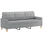2 Piece Sofa Set with Cushions Light Grey Fabric