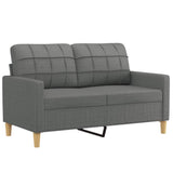 2 Piece Sofa Set with Cushions Dark Grey Fabric - Side View