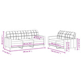 2 Piece Sofa Set with Cushions Black Fabric