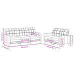 2 Piece Sofa Set with Cushions Black Fabric