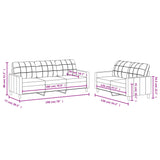 2 Piece Sofa Set with Cushions Black Fabric - Rear View