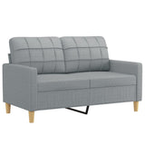 3 Piece Sofa Set with Cushions Light Grey Fabric - Side View
