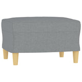 3 Piece Sofa Set with Cushions Light Grey Fabric - 45-Degree Angle