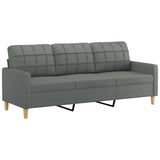 3 Piece Sofa Set with Cushions Dark Grey Fabric - Top-Down View