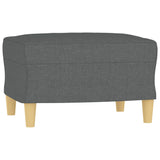 3 Piece Sofa Set with Cushions Dark Grey Fabric - 45-Degree Angle