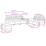 3 Piece Sofa Set with Cushions Dark Grey Fabric - Low Angle