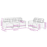 2 Piece Sofa Set with Pillows Light Grey Fabric - Low Angle
