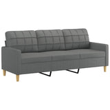 2 Piece Sofa Set with Pillows Dark Grey Fabric - Top-Down View