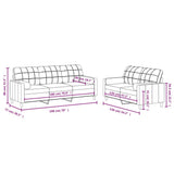 2 Piece Sofa Set with Pillows Dark Grey Fabric - Low Angle