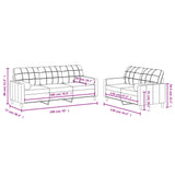 2 Piece Sofa Set with Pillows Black Fabric