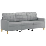3 Piece Sofa Set with Pillows Light Grey Fabric - Top-Down View