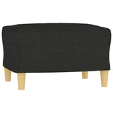 3 Piece Sofa Set with Pillows Black Fabric