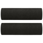 3 Piece Sofa Set with Pillows Black Fabric