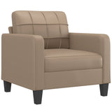 3 Piece Sofa Set with Cushions Cappuccino Faux Leather - Side View
