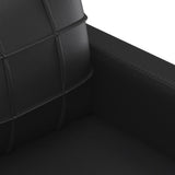 4 Piece Sofa Set with Cushions Black Faux Leather - Close-Up Angle