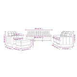 4 Piece Sofa Set with Cushions Cream Faux Leather - Extra Image