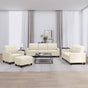 4 Piece Sofa Set with Cushions Cream Faux Leather