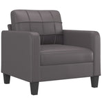 4 Piece Sofa Set with Cushions Grey Faux Leather