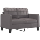 4 Piece Sofa Set with Cushions Grey Faux Leather