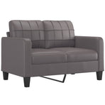 4 Piece Sofa Set with Cushions Grey Faux Leather
