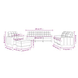 4 Piece Sofa Set with Cushions Grey Faux Leather