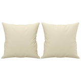 3 Piece Sofa Set with Pillows Cream Faux Leather