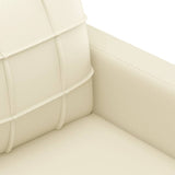 3 Piece Sofa Set with Pillows Cream Faux Leather - Low Angle