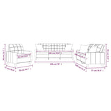 3 Piece Sofa Set with Pillows Cream Faux Leather