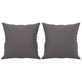 3 Piece Sofa Set with Pillows Grey Faux Leather