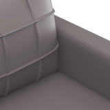 3 Piece Sofa Set with Pillows Grey Faux Leather - Low Angle