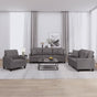 3 Piece Sofa Set with Pillows Grey Faux Leather