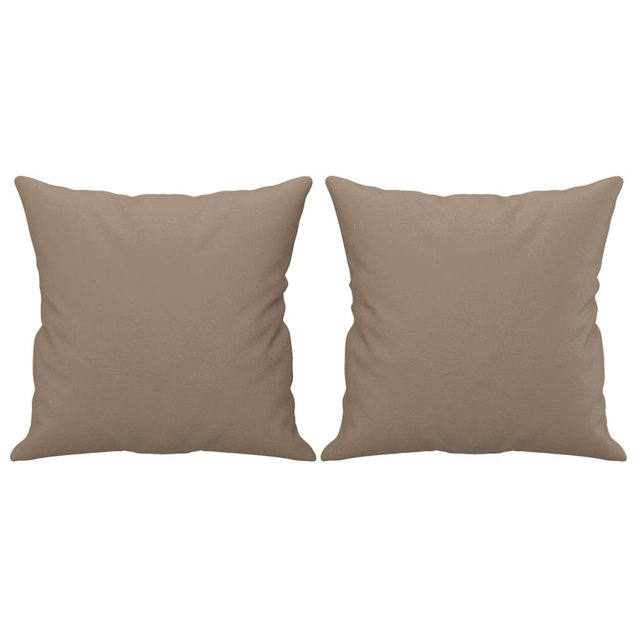 3 Piece Sofa Set with Pillows Cappuccino Faux Leather
